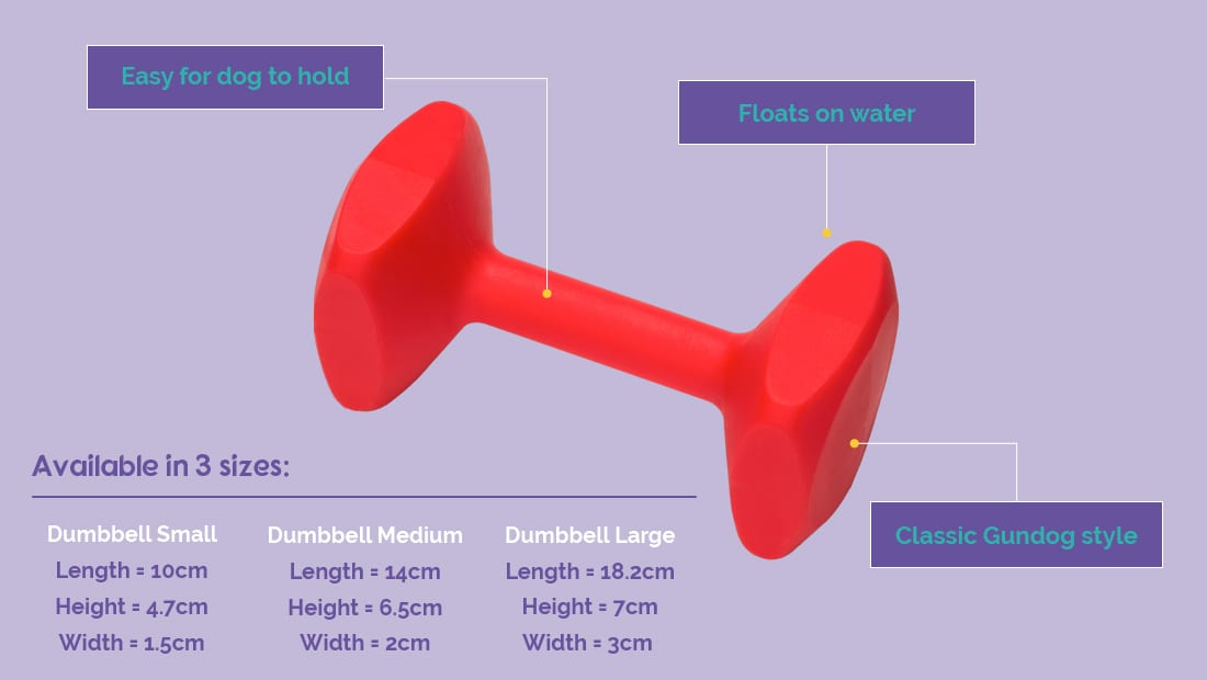 Features and size guide of the Company of Animals Dumbell