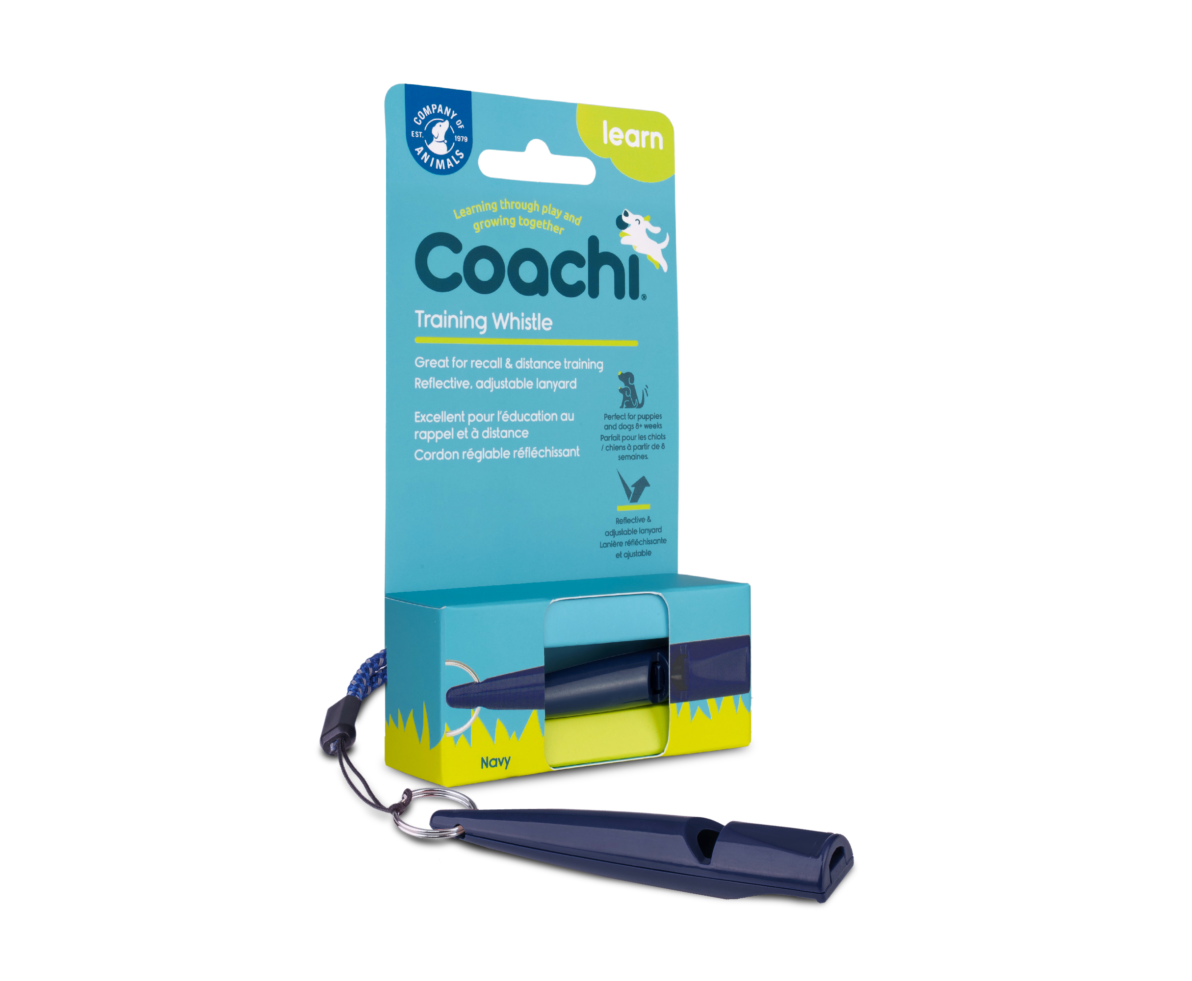 navy dog training whistle with packaging