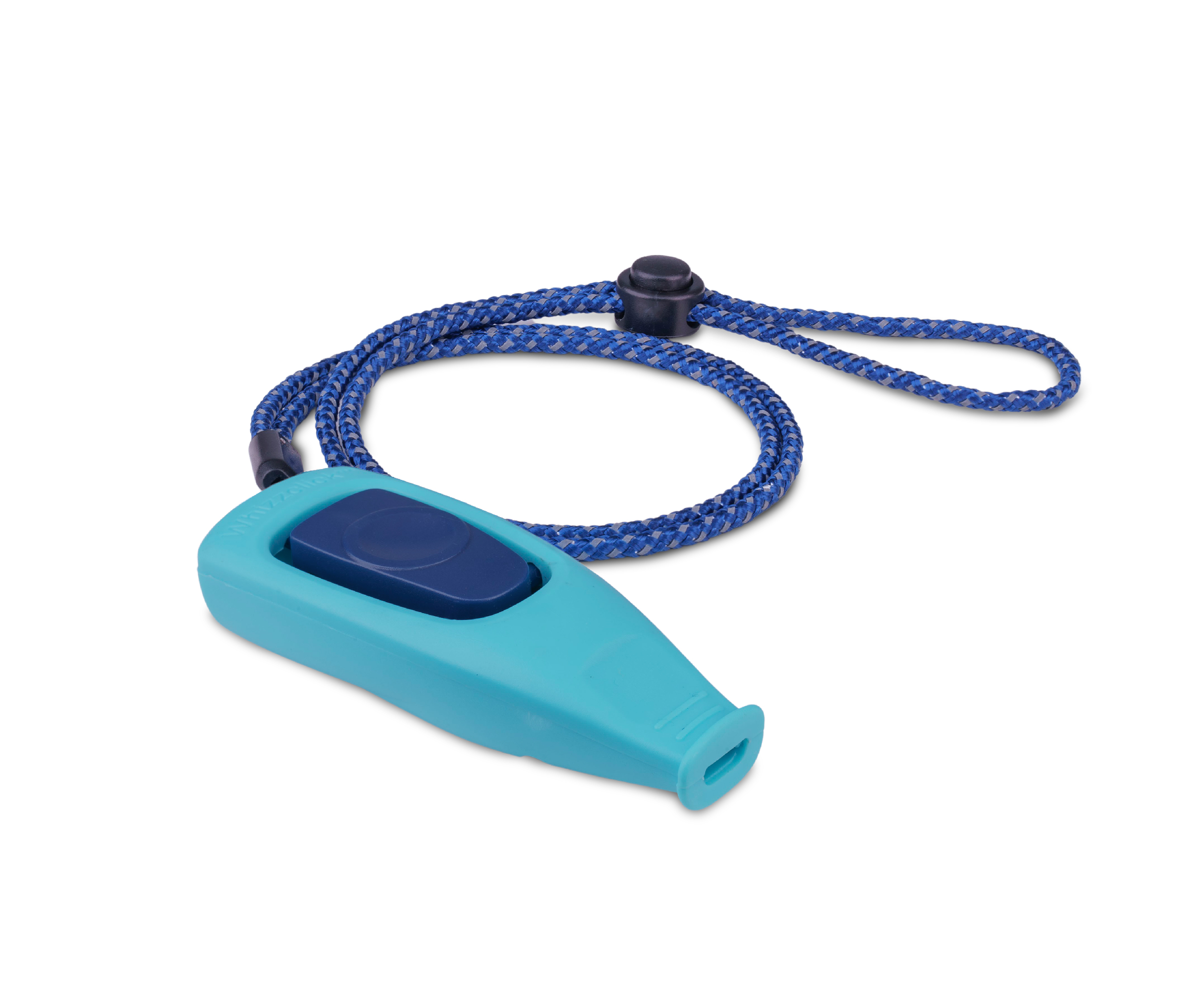 Turquoise 2-in-1 whistle and clicker