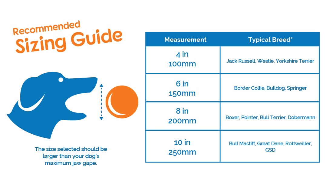 Size guide for Boomer Ball